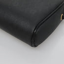 Christian Dior Honeycomb Canvas Shoulder Bag PVC Black Gold Auth 126268-10