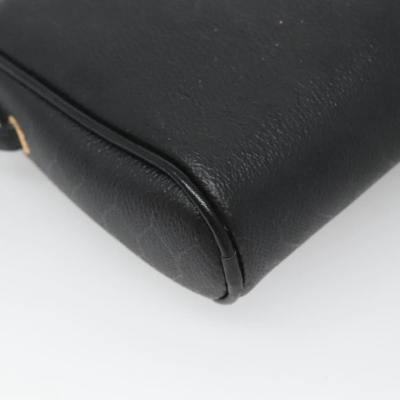 Christian Dior Honeycomb Canvas Shoulder Bag PVC Black Gold Auth 126268