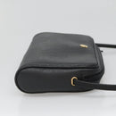 Christian Dior Honeycomb Canvas Shoulder Bag PVC Black Gold Auth 126268-3