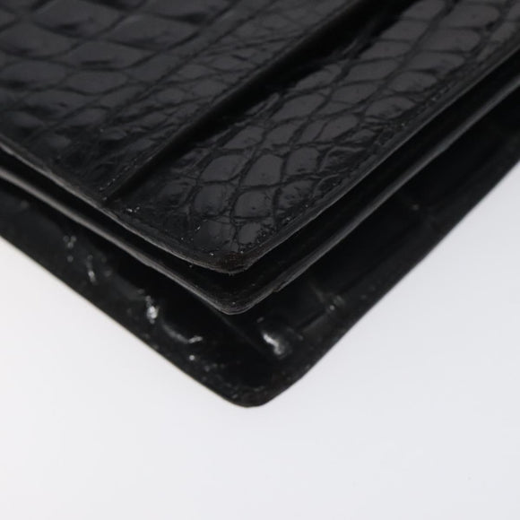 Christian Dior Shoulder Bag Enamel Black Gold Auth 126269