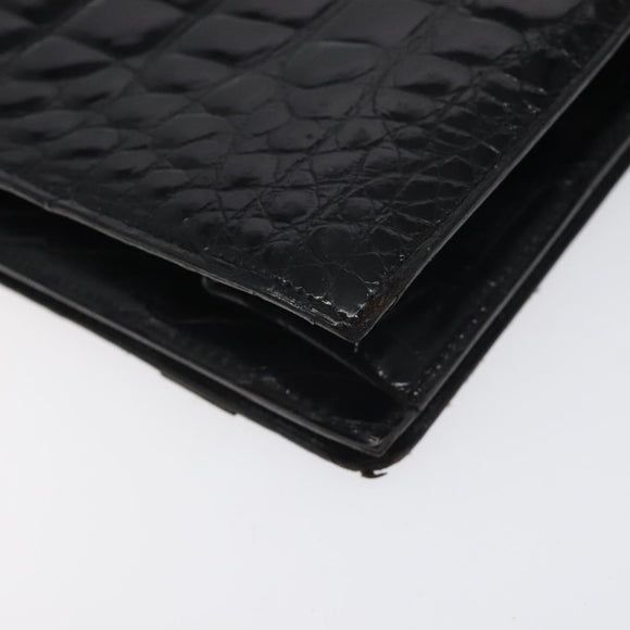 Christian Dior Shoulder Bag Enamel Black Gold Auth 126269