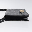 Christian Dior Shoulder Bag Enamel Black Gold Auth 126269-4