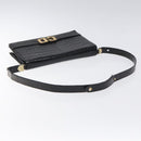Christian Dior Shoulder Bag Enamel Black Gold Auth 126269-7