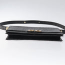 Christian Dior Shoulder Bag Enamel Black Gold Auth 126269-5