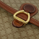 CELINE Macadam Canvas Shoulder Bag PVC Beige Gold Auth 126271-14