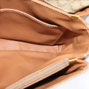 CELINE Macadam Canvas Shoulder Bag PVC Beige Gold Auth 126271-18