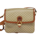 CELINE Macadam Canvas Shoulder Bag PVC Beige Gold Auth 126271-2