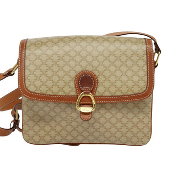 CELINE Macadam Canvas Shoulder Bag PVC Beige Gold Auth 126271 - 0
