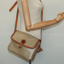 CELINE Macadam Canvas Shoulder Bag PVC Beige Gold Auth 126271-23