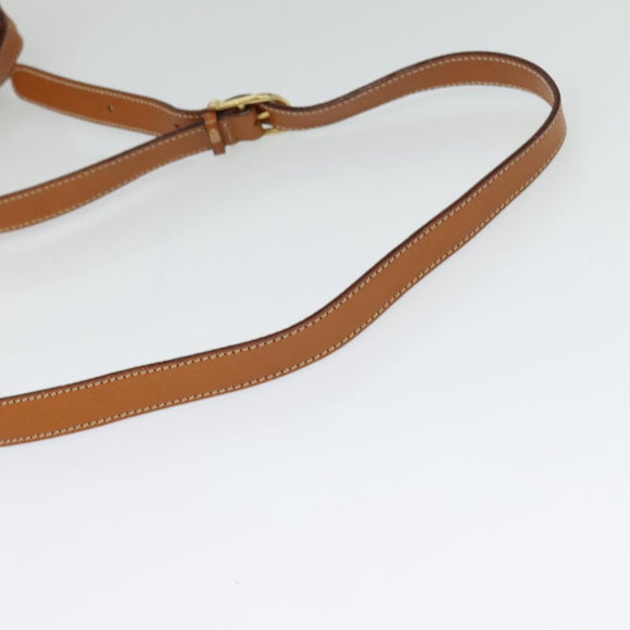 CELINE Macadam Canvas Shoulder Bag PVC Beige Gold Auth 126271