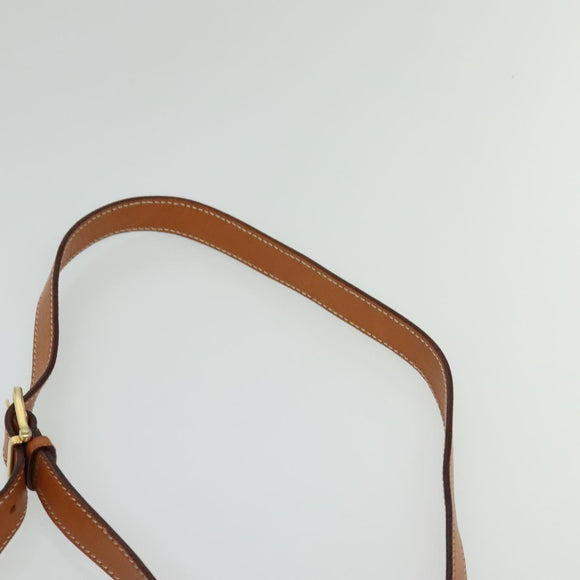 CELINE Macadam Canvas Shoulder Bag PVC Beige Gold Auth 126271