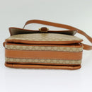 CELINE Macadam Canvas Shoulder Bag PVC Beige Gold Auth 126271-9