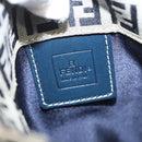 FENDI Zucchino Canvas Shoulder Bag Navy Gold Auth 126273-20