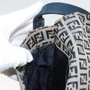 FENDI Zucchino Canvas Shoulder Bag Navy Gold Auth 126273-22