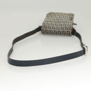 FENDI Zucchino Canvas Shoulder Bag Navy Gold Auth 126273-7