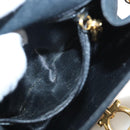 Salvatore Ferragamo Chain Gancini Shoulder Bag Suede Black Gold Auth 126274-22