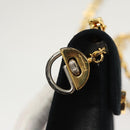 Salvatore Ferragamo Gancini Accessory Pouch Suede Black Gold Auth 126275-15