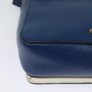 Miu Miu Shoulder Bag Leather Blue Gold Auth 126276-16