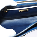 Miu Miu Shoulder Bag Leather Blue Gold Auth 126276-11