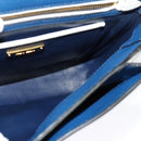 Miu Miu Shoulder Bag Leather Blue Gold Auth 126276-20