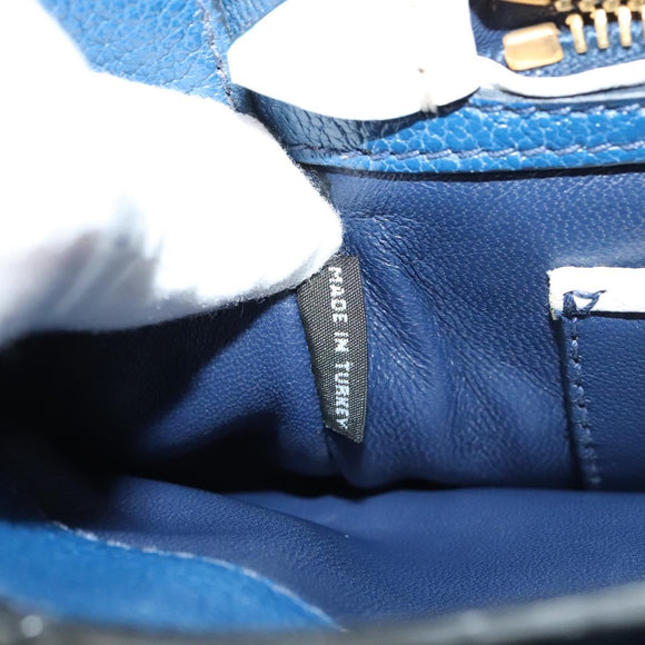 Miu Miu Shoulder Bag Leather Blue Gold Auth 126276