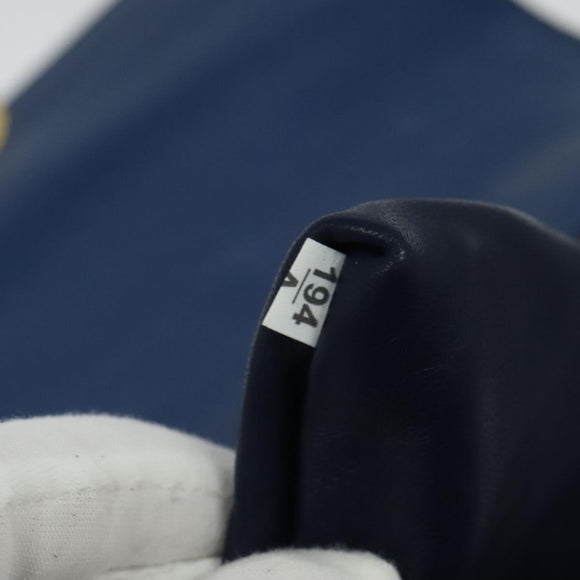 Miu Miu Shoulder Bag Leather Blue Gold Auth 126276