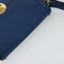 Miu Miu Shoulder Bag Leather Blue Gold Auth 126276-6
