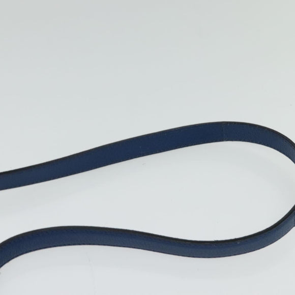 Miu Miu Shoulder Bag Leather Blue Gold Auth 126276