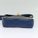 Miu Miu Shoulder Bag Leather Blue Gold Auth 126276-5