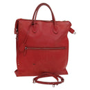 LOUIS VUITTON Hand Bag 2way 2014Stainless Steel Red LV Auth 126285-1