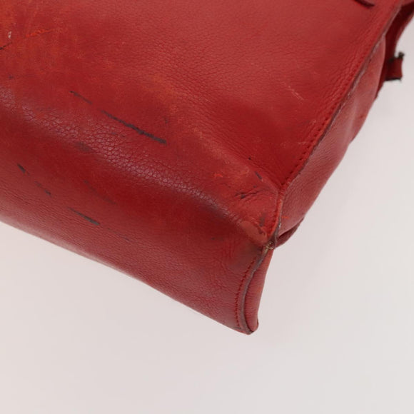 LOUIS VUITTON Hand Bag 2way 2014Stainless Steel Red LV Auth 126285