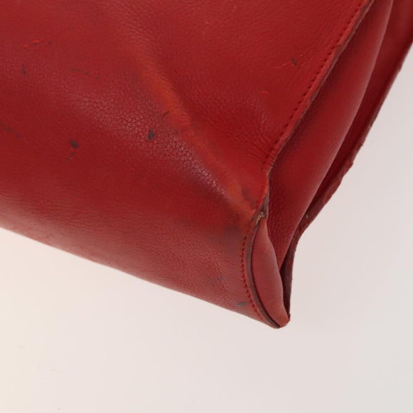 LOUIS VUITTON Hand Bag 2way 2014Stainless Steel Red LV Auth 126285