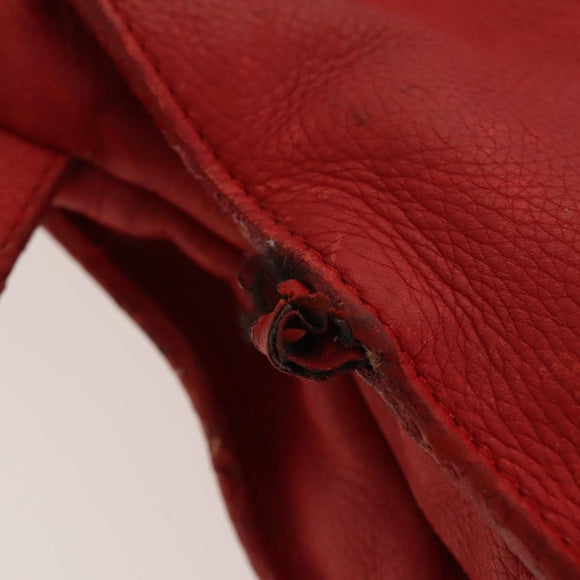 LOUIS VUITTON Hand Bag 2way 2014Stainless Steel Red LV Auth 126285