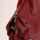 LOUIS VUITTON Hand Bag 2way 2014Stainless Steel Red LV Auth 126285-20