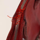 LOUIS VUITTON Hand Bag 2way 2014Stainless Steel Red LV Auth 126285-10