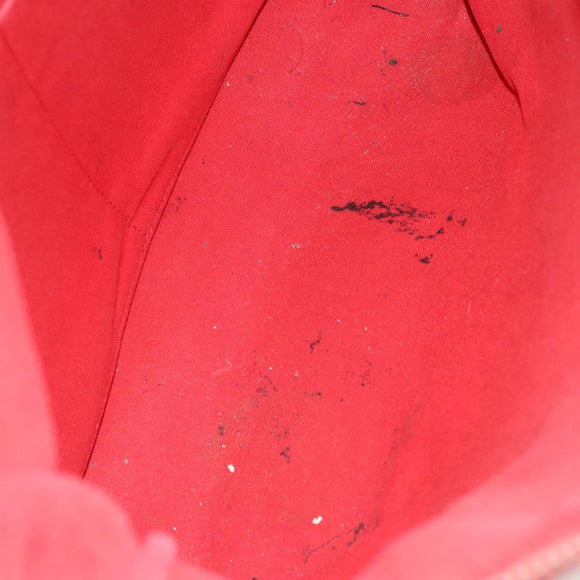 LOUIS VUITTON Hand Bag 2way 2014Stainless Steel Red LV Auth 126285