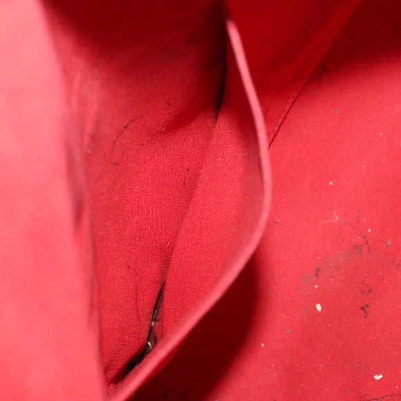 LOUIS VUITTON Hand Bag 2way 2014Stainless Steel Red LV Auth 126285