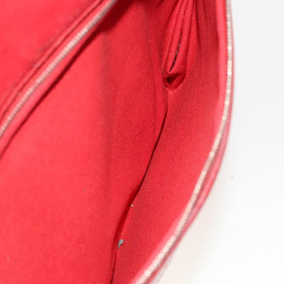 LOUIS VUITTON Hand Bag 2way 2014Stainless Steel Red LV Auth 126285