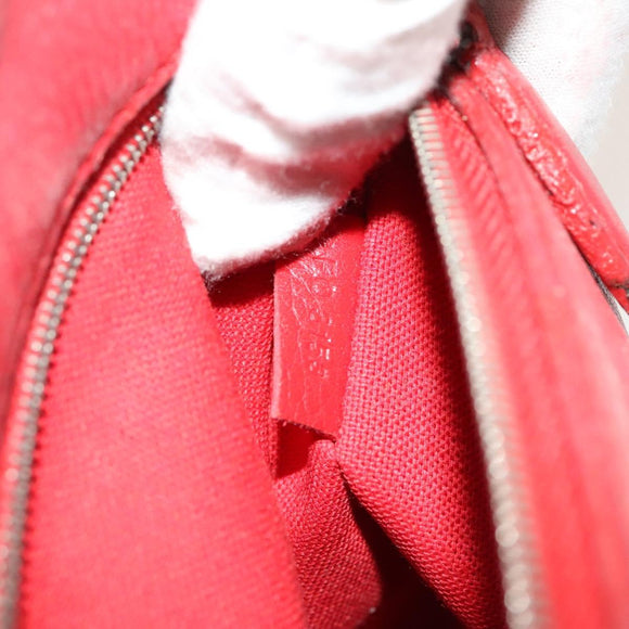 LOUIS VUITTON Hand Bag 2way 2014Stainless Steel Red LV Auth 126285