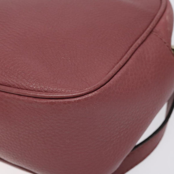 GUCCI Shoulder Bag Leather Pink Gold 308364 Auth 126289