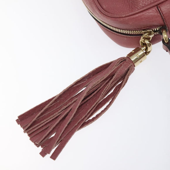 GUCCI Shoulder Bag Leather Pink Gold 308364 Auth 126289