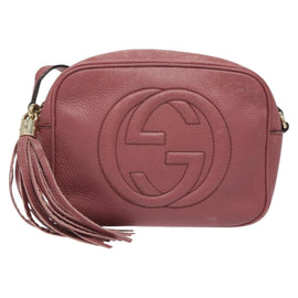 GUCCI Shoulder Bag Leather Pink Gold 308364 Auth 126289 - 0