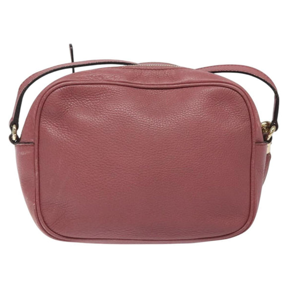 GUCCI Shoulder Bag Leather Pink Gold 308364 Auth 126289