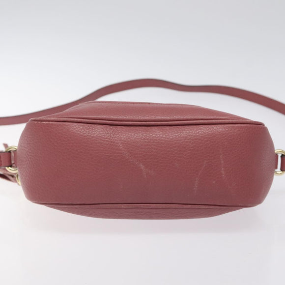 GUCCI Shoulder Bag Leather Pink Gold 308364 Auth 126289