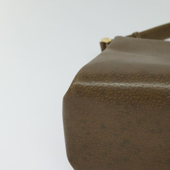 GUCCI Shoulder Bag Leather Brown Gold Auth 126290
