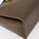 GUCCI Shoulder Bag Leather Brown Gold Auth 126290-14