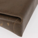 GUCCI Shoulder Bag Leather Brown Gold Auth 126290-16