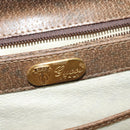 GUCCI Shoulder Bag Leather Brown Gold Auth 126290-17
