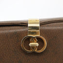 GUCCI Shoulder Bag Leather Brown Gold Auth 126290-10