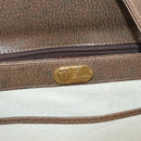 GUCCI Shoulder Bag Leather Brown Gold Auth 126290-18